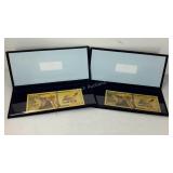 Two "All Aboard The Trump Train" gold foil bills,