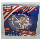 Trump talking clock, 10". New in box.