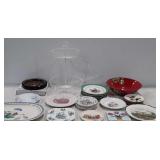 Dishes, decorative plates, centerpiece bowl, wire