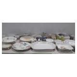 Glassware, plates, pitchers, serving trays, salt