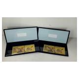 Two "All Aboard The Trump Train" gold foil bills,