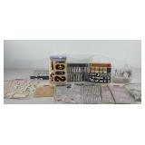 Art supplies, 16qt storage bin of foam stamps,