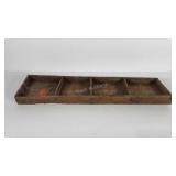 Wooden divided tray, 32.5" × 8" × 2.5"