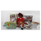 Miscellaneous group, knitted doll, embroidered