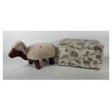 Sheep footstool and floral upholstered storage