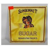 Metal Sunbonnet Sugar advertisement sign, some