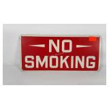 Metal no smoking sign, 14" × 6.5"