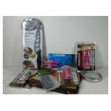 Flat with new assorted items. Scissors,  lighted