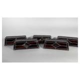 Set of five textured stained glass light