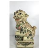 Very Large ceramic foo dog statue, stands 19"