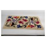 Floral hook rug, 43" × 22"