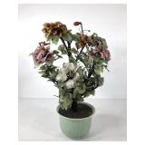 Jade glass flower tree, stands 21" tall, needs