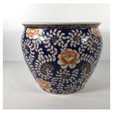 Large Asian fish bowl planter in lovely