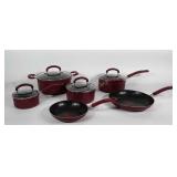 T-FAL stock pot, sauce pans, and skillets