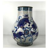 Large Asian Cloisonne vase, stands 20" tall,