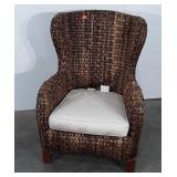 Wicker Sunroom Chair, wingback type, natural