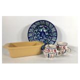 Kitchen pottery, Chantal loaf pan, painted 10"