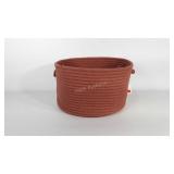 Braided rope coil basket, 18" × 11"