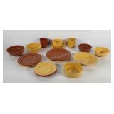 Group of Longaberger dishes, plates, bowls, mugs,