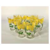 Anchor Hocking yellow poppy flower glass
