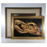 Wall art, large framed still life 48x40 and "Gift