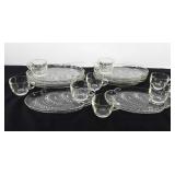 Glassware, includes eight snack plates with cups,