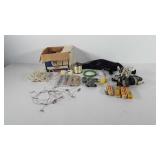 Fishing supplies, includes rope, pulleys, fly