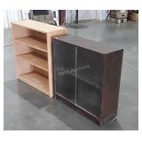Two Bookcase Shelves, one with slider glass