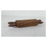 Bakeware, two wooden rolling pins, 17" and 18.5",