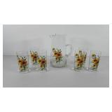 Glassware, water pitcher and water glass set,