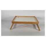 Wood framed lap tray, 20.5" × 13" × 8.5"