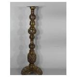 Decorative brass candle stand, 29.5" tall