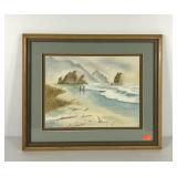 Watercolor painting, signed M. Malley, 1990,