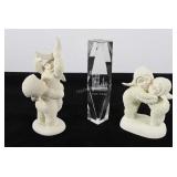 Home decor, two Snowbabies figurines, and art