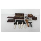 Tools, includes paint brushes foam brushes, chalk