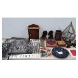 Halloween decor, wooden wall case, inlaid chess