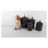 Rooster decor, includes canister set and Country