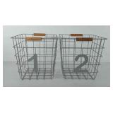 Two wire storage baskets, 10.5" x 10.5" x 10.5"
