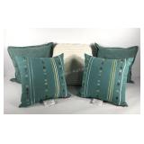 Pillows, off white bolster pillows, two solid