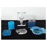 Glassware, includes hobnail opalescent ruffled
