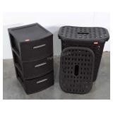 Sterlite Clothes Hamper and 3 Drawer Bin
