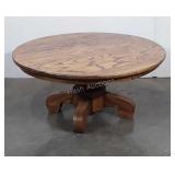 Round pedestal coffee table, 36" × 17"
