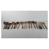 Wooden cooking utensils, includes spatulas,