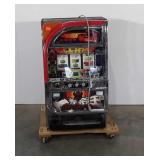 Slot machine, 19" × 16" × 32", lights up but