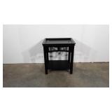 End table with raised edge, 20.5" × 15" × 23"