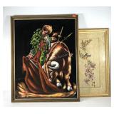 Wall art, Matador painting on velvet, framed