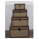 Four piece nesting decor trunks, largest is 17" ×