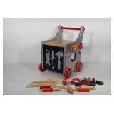 Janod wooden tool cart playset, 13" × 17.5" ×