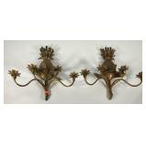 Hollywood Regency style wall sconce pair,