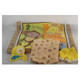 Jungle animals quilt style crib blanket and